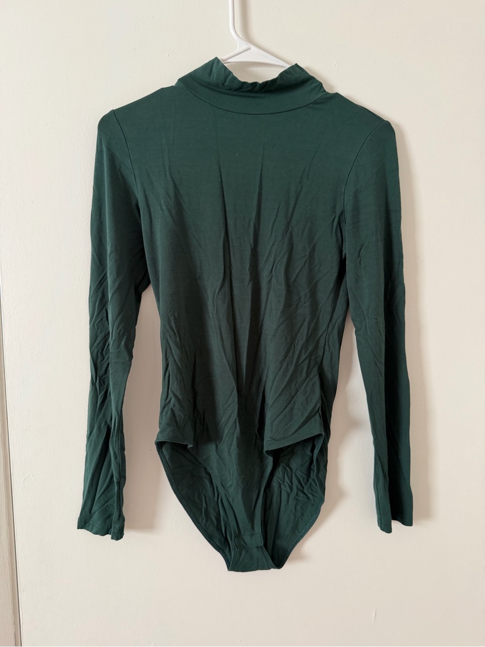 Mangopop turtleneck long sleeve bodysuit women’s size medium dark green color